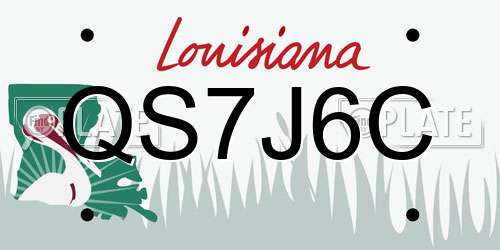 QS7J6C Louisiana License Plate