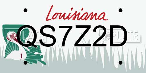 QS7Z2D Louisiana License Plate