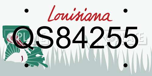 QS84255 Louisiana License Plate
