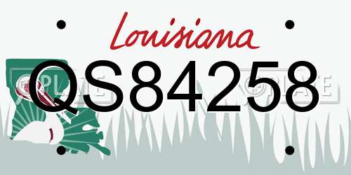 QS84258 Louisiana License Plate