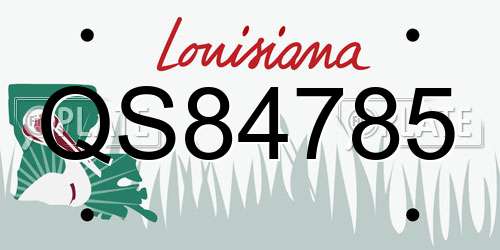 QS84785 Louisiana License Plate