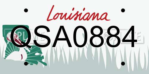 QSA0884 Louisiana License Plate