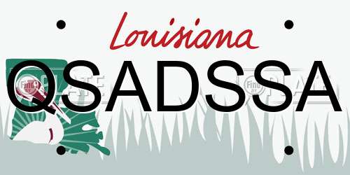 QSADSSA Louisiana License Plate