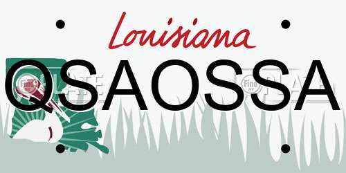 QSAOSSA Louisiana License Plate