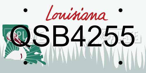 QSB4255 Louisiana License Plate