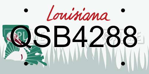 QSB4288 Louisiana License Plate