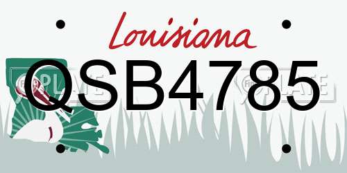QSB4785 Louisiana License Plate