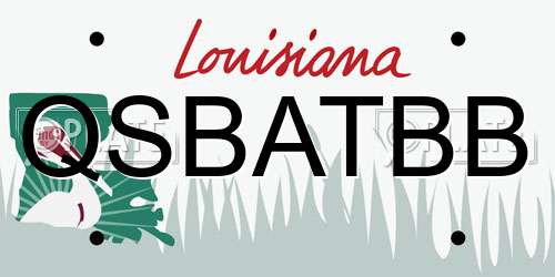 QSBATBB Louisiana License Plate
