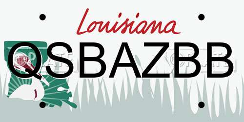 QSBAZBB Louisiana License Plate
