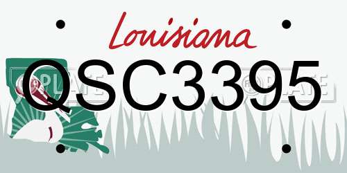 QSC3395 Louisiana License Plate