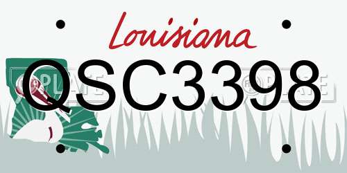 QSC3398 Louisiana License Plate