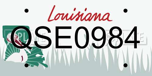 QSE0984 Louisiana License Plate