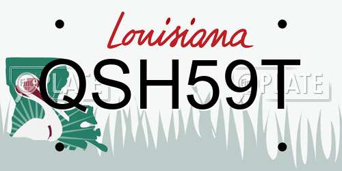 QSH59T Louisiana License Plate