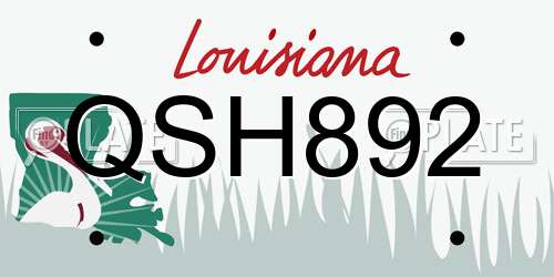 QSH892 Louisiana License Plate