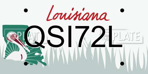 QSI72L Louisiana License Plate