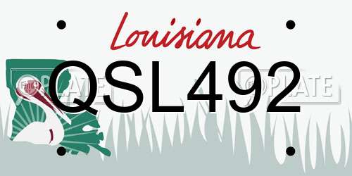 QSL492 Louisiana License Plate