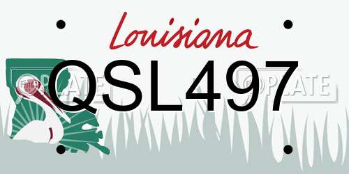 QSL497 Louisiana License Plate