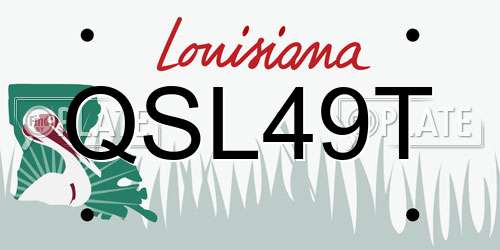 QSL49T Louisiana License Plate