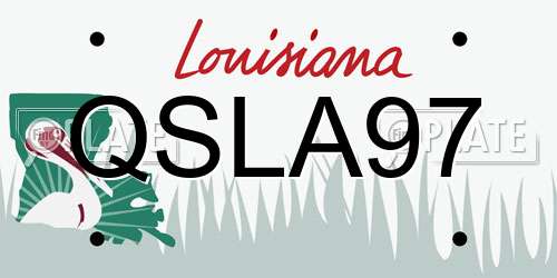 QSLA97 Louisiana License Plate
