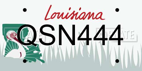 QSN444 Louisiana License Plate