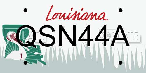 QSN44A Louisiana License Plate
