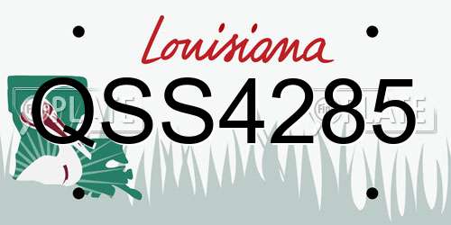 QSS4285 Louisiana License Plate