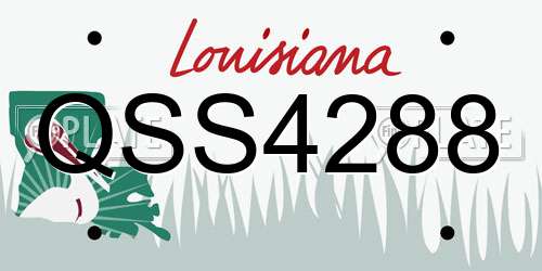 QSS4288 Louisiana License Plate