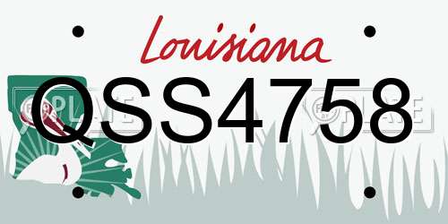 QSS4758 Louisiana License Plate