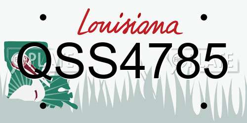 QSS4785 Louisiana License Plate