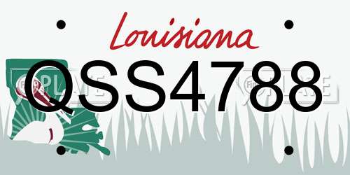 QSS4788 Louisiana License Plate
