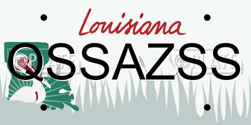 QSSAZSS Louisiana License Plate