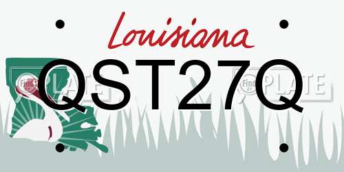 QST27Q Louisiana License Plate