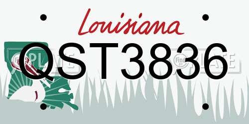 QST3836 Louisiana License Plate