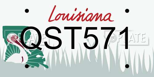 QST571 Louisiana License Plate