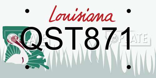 QST871 Louisiana License Plate