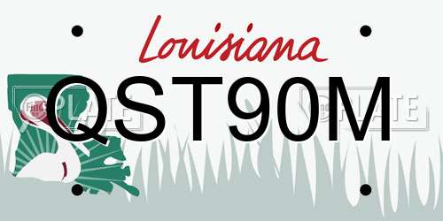 QST90M Louisiana License Plate