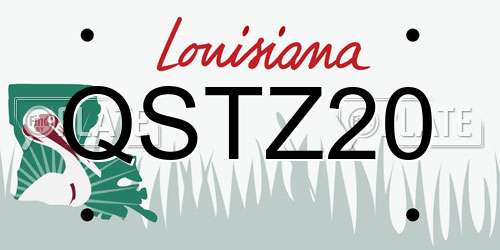 QSTZ20 Louisiana License Plate