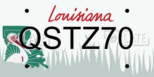 QSTZ70 Louisiana License Plate