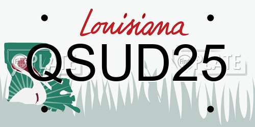QSUD25 Louisiana License Plate