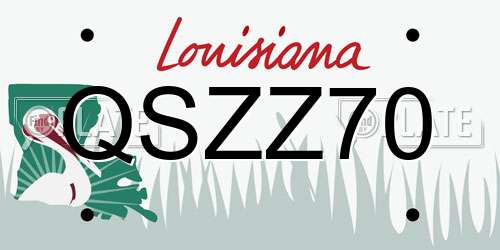 QSZZ70 Louisiana License Plate