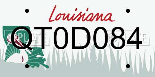 QT0D084 Louisiana License Plate