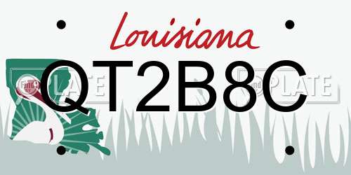 QT2B8C Louisiana License Plate