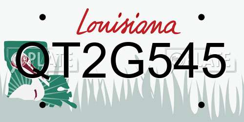 QT2G545 Louisiana License Plate