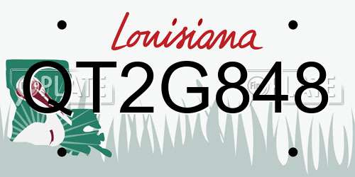 QT2G848 Louisiana License Plate