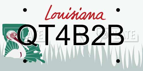 QT4B2B Louisiana License Plate