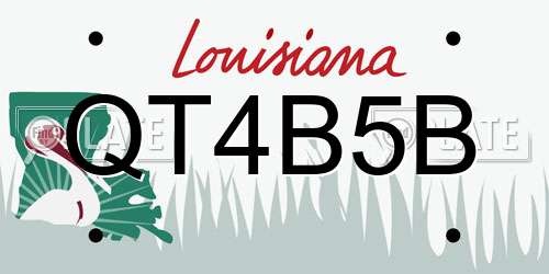 QT4B5B Louisiana License Plate