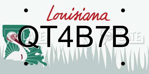 QT4B7B Louisiana License Plate