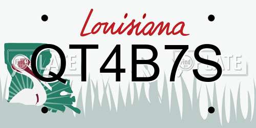 QT4B7S Louisiana License Plate