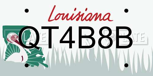 QT4B8B Louisiana License Plate
