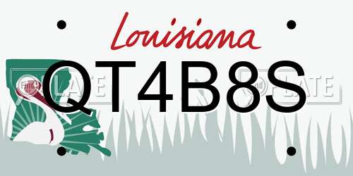 QT4B8S Louisiana License Plate